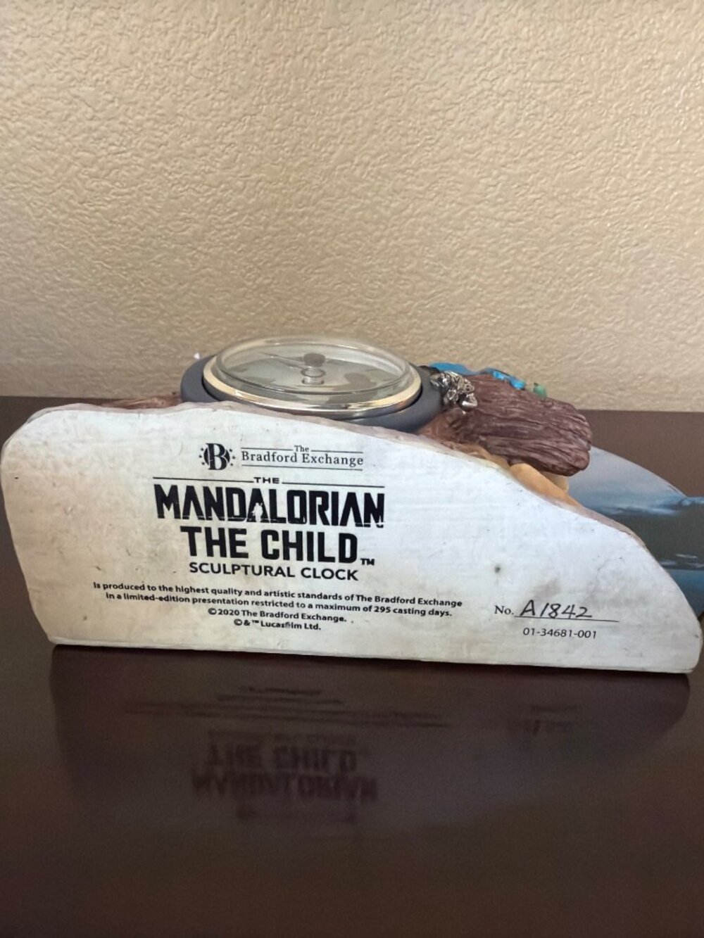 Star Wars Mandalorian Grogu Lot Bradford Exchange Clock & Water Globe w/COA - Picture 9 of 16